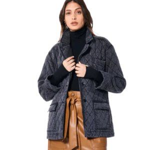YFB Walker mineral wash-black quilted denim coat
